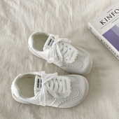 配裙子板鞋 喜叔白色网面透气德训鞋 薄款 芭蕾风泡芙小白鞋 女款 夏季