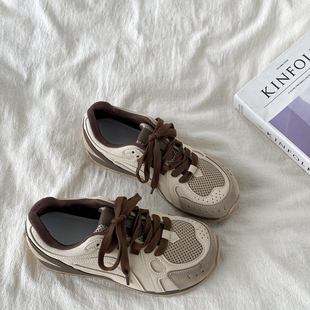 喜叔 复古华夫阿甘鞋女款2025夏季新款软底小众跑步鞋休闲运动鞋