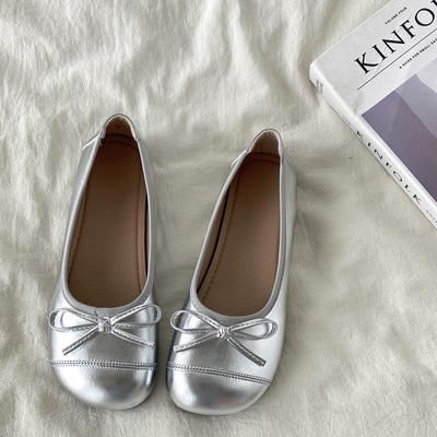 圆头可爱小单鞋超软一脚蹬奶奶鞋