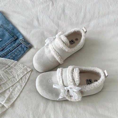 白色全包加绒勃肯棉鞋穆勒毛毛鞋