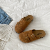 厚底一脚蹬懒人鞋 新款 包头拖 女外穿2026春季 喜叔双扣带勃肯半拖鞋