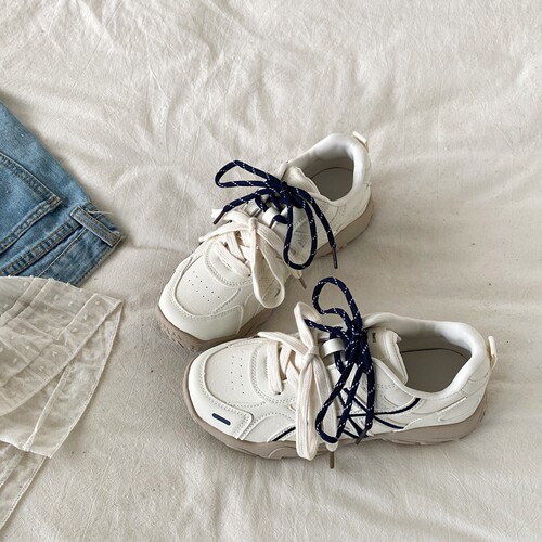 撞色小众休闲运动鞋厚底德训鞋潮