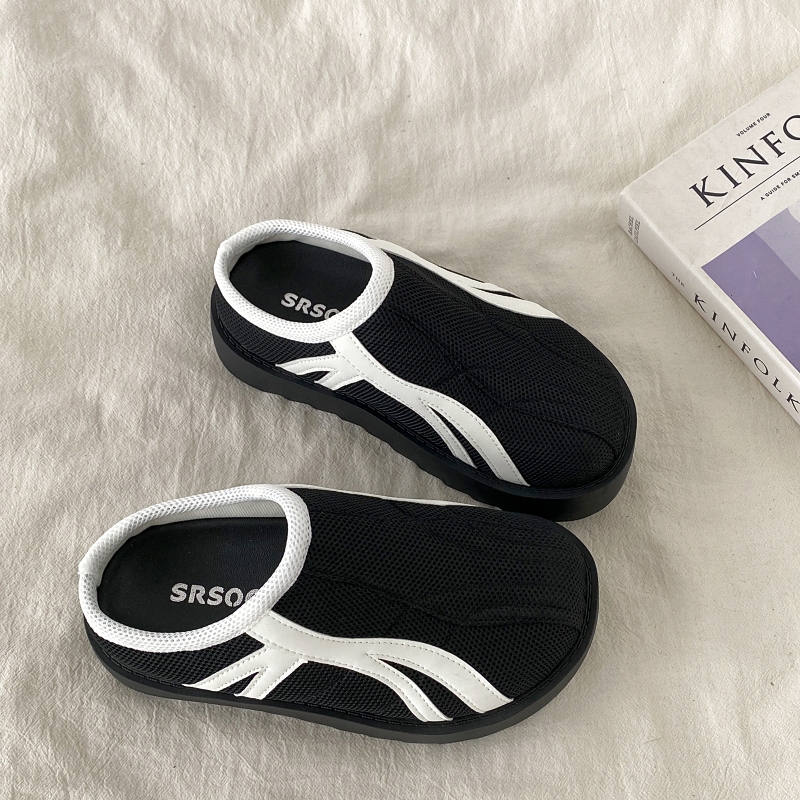 机能风运动拖鞋增高厚底半拖鞋潮