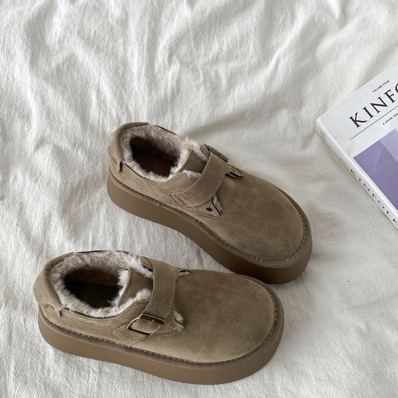 加绒厚底全包勃肯鞋保暖雪地棉鞋