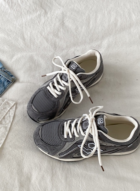 喜叔 复古灰色德训鞋女2026春季新款厚底休闲运动鞋美式阿甘板鞋