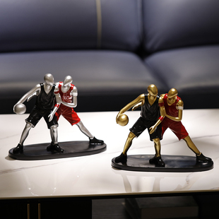 创意儿童房装 饰品办公室家居轻奢 饰品篮球人物摆件玄关客厅酒柜装