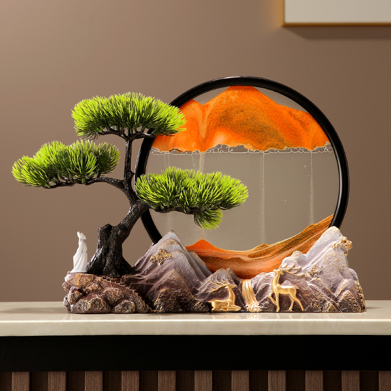 时代印象玻璃树脂流沙画摆件