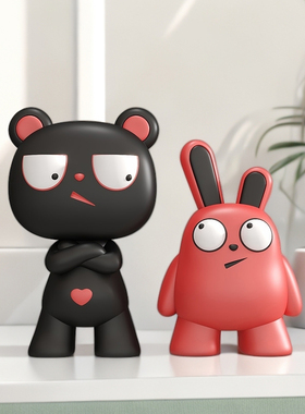 趣味摆件客厅电视柜儿童房桌面装饰品搞怪潮玩可爱家居玩偶摆设