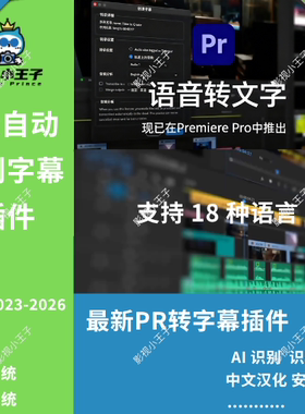 PR 2026 语音转录生成文字字幕提取插件Speech to Text支持Winmac