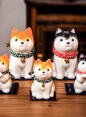 日本进口药师窑坐姿可爱祈愿柴犬