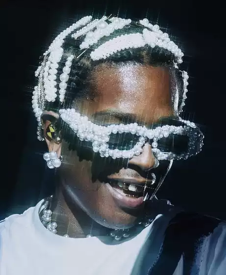 [in Stock] Asap Rocky Style Sunglasses Pearl Sunglasses for Performance Street Vibe Unisex Pearl Sunglasses