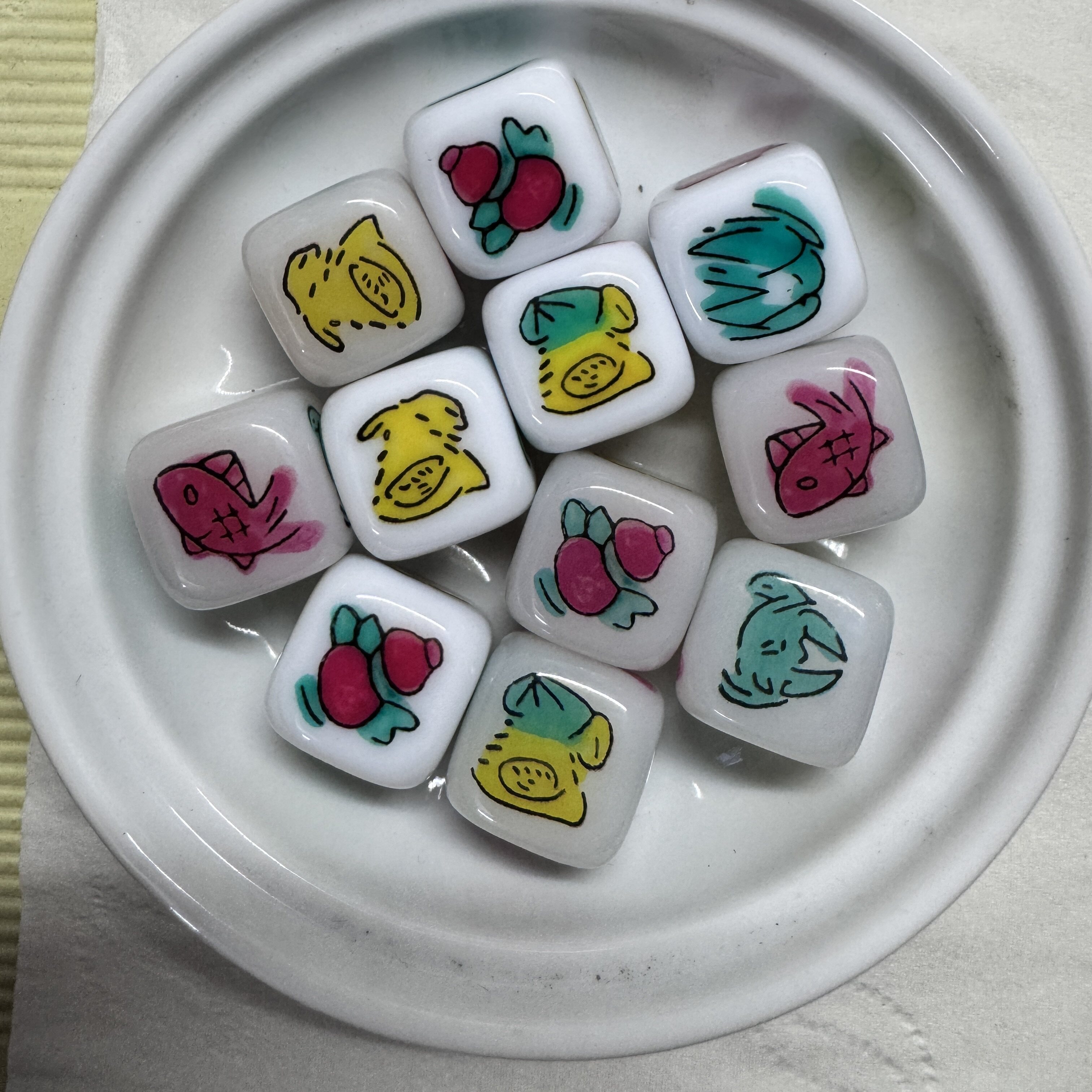 鱼虾蟹色子骰子透光狮虎葫芦骰子色子葫芦色子包邮押宝游戏娱乐