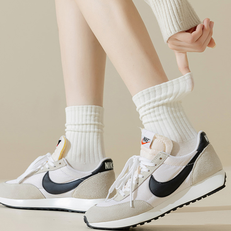 堆堆袜子女竖条条纹春秋中长筒棉