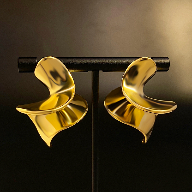 金色几何扭转耳钉夸张高级感小众设计感轻奢金属耳环女气质耳饰,饰品/流行首饰/时尚饰品新,耳环,淘宝优惠券,粉丝福利购,淘宝优惠卷