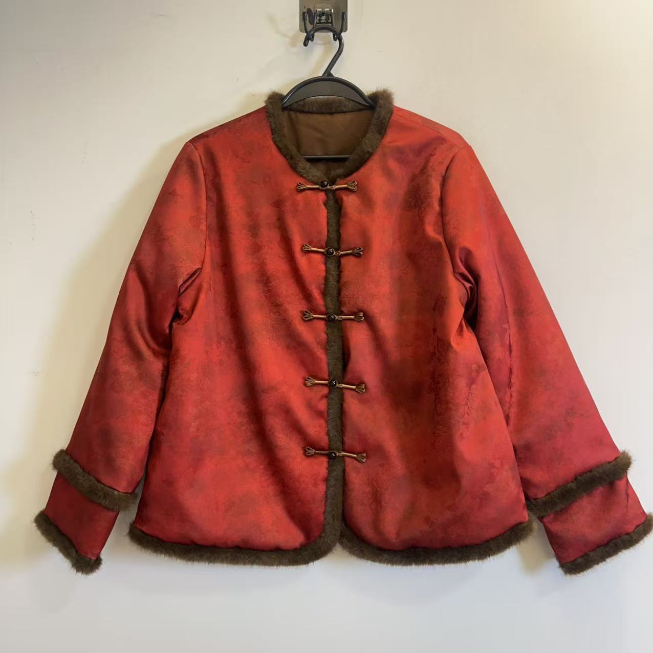 显瘦老钱风拼接毛毛高级感外套