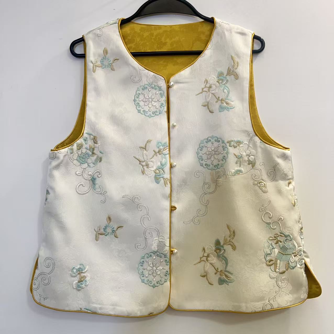 双面双穿刺绣百搭无袖马甲