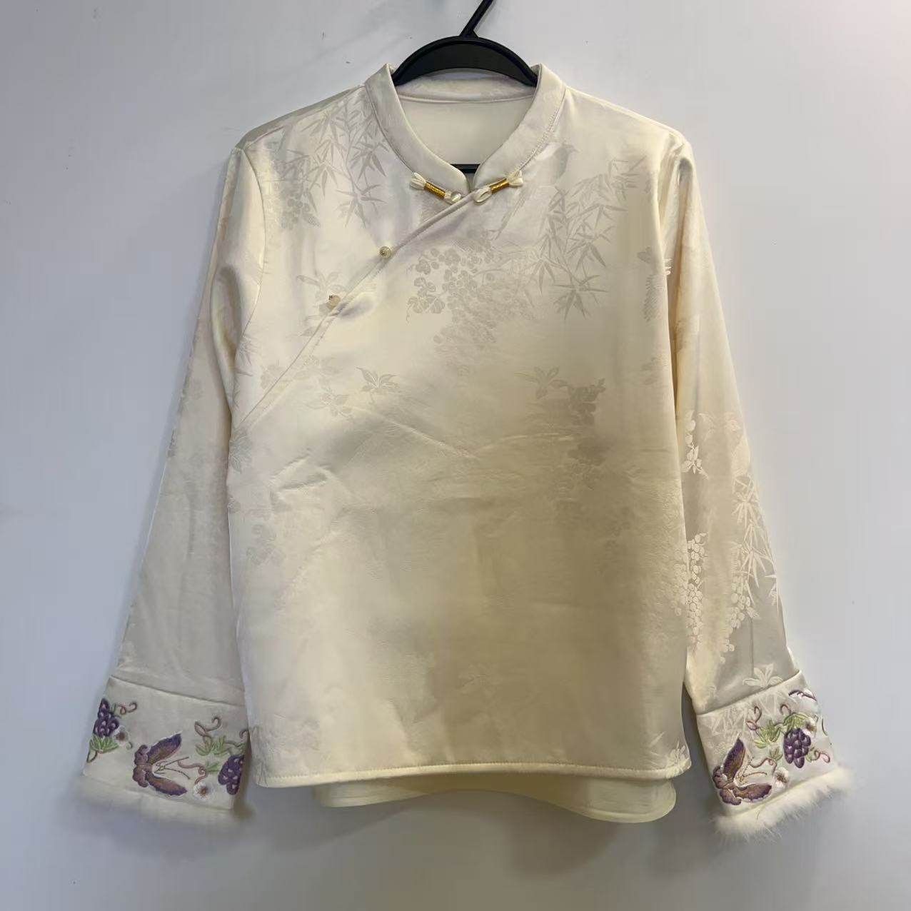 长袖刺绣衬衫女国风高品质上衣