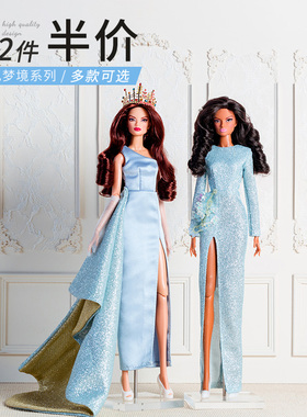 仙仙超模娃娃衣礼服装蓝色梦境系列爸比FR可穿女生换装潮玩具收藏