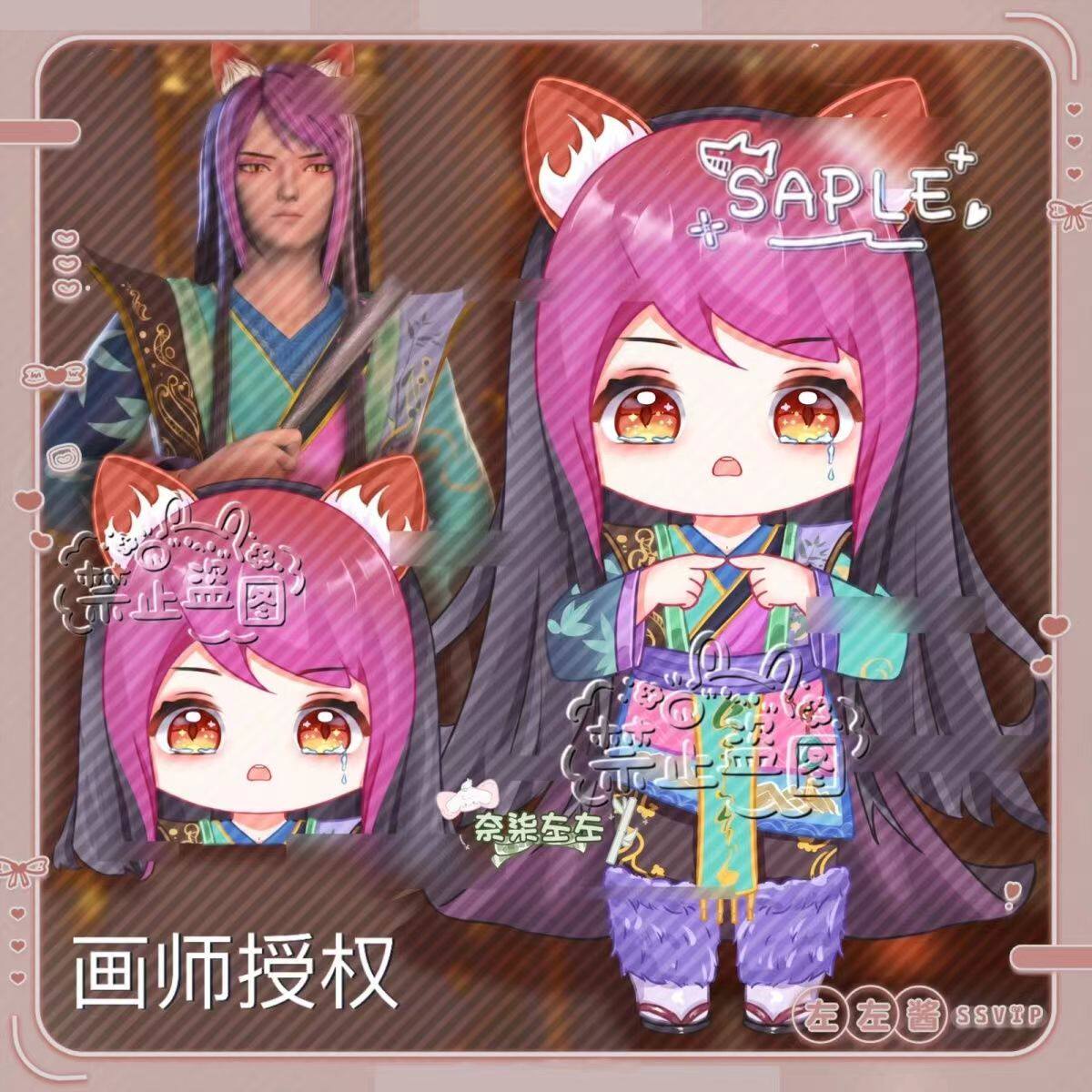 叶罗丽颜爵委屈吧啦q版可爱立牌钥匙扣pp夹精致摆件