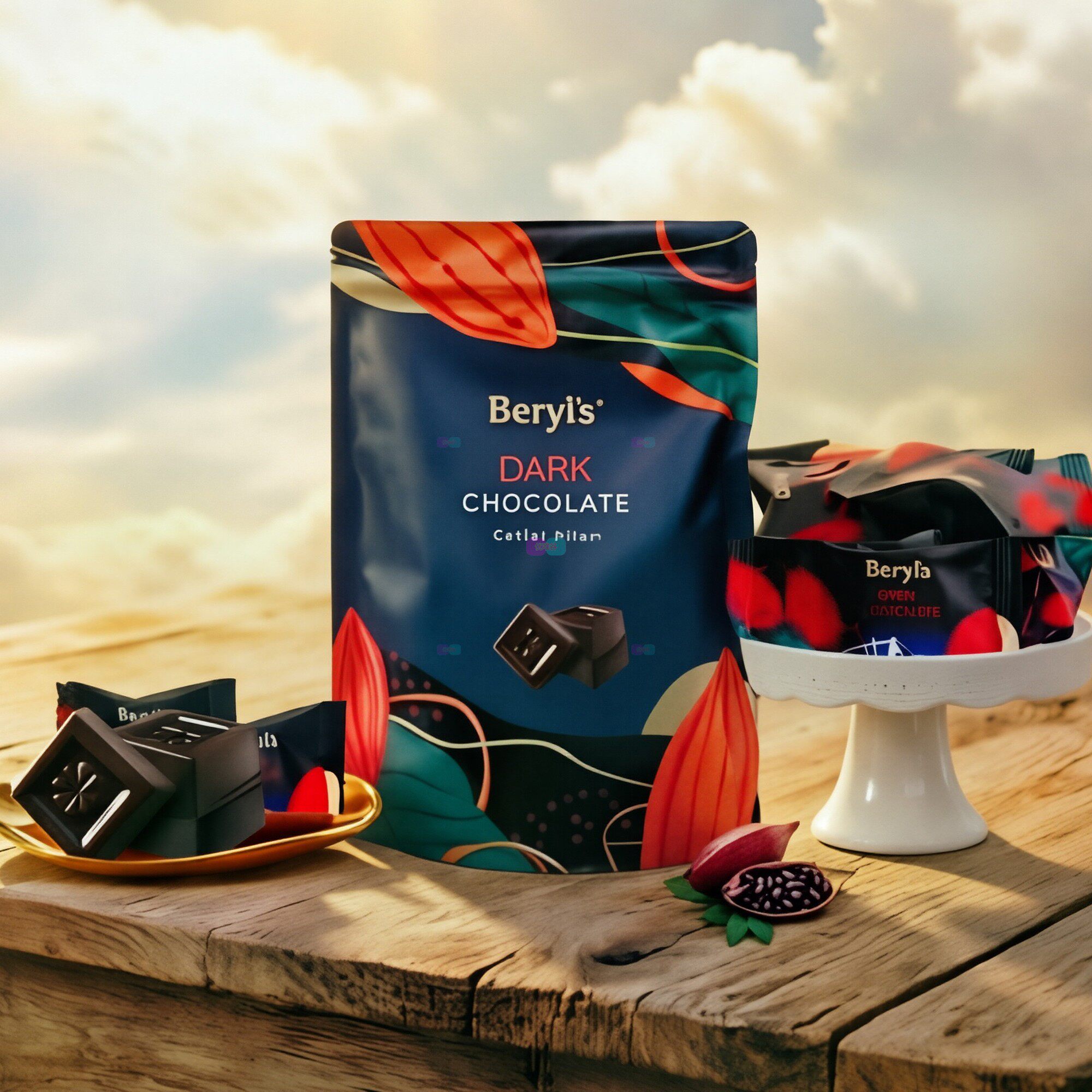 马来西亚原装进口零食独立小包装beryls倍乐思黑巧克力块袋装280g