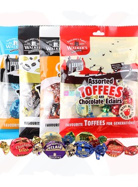 英国原装进口糖果Walkers沃尔克斯太妃糖海盐什锦咖啡原味袋装86g