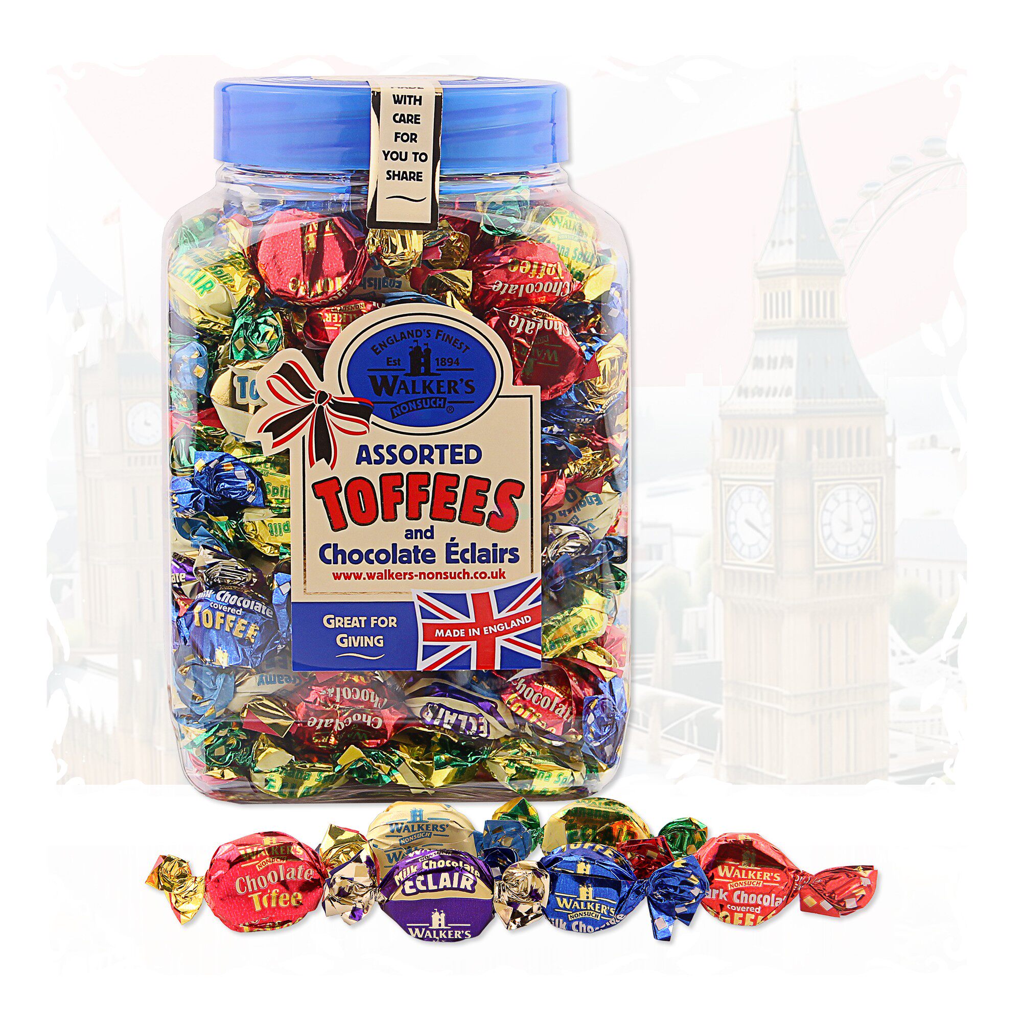 英国进口零食喜糖糖果软糖礼盒装年货walkers沃尔克斯什锦太妃糖