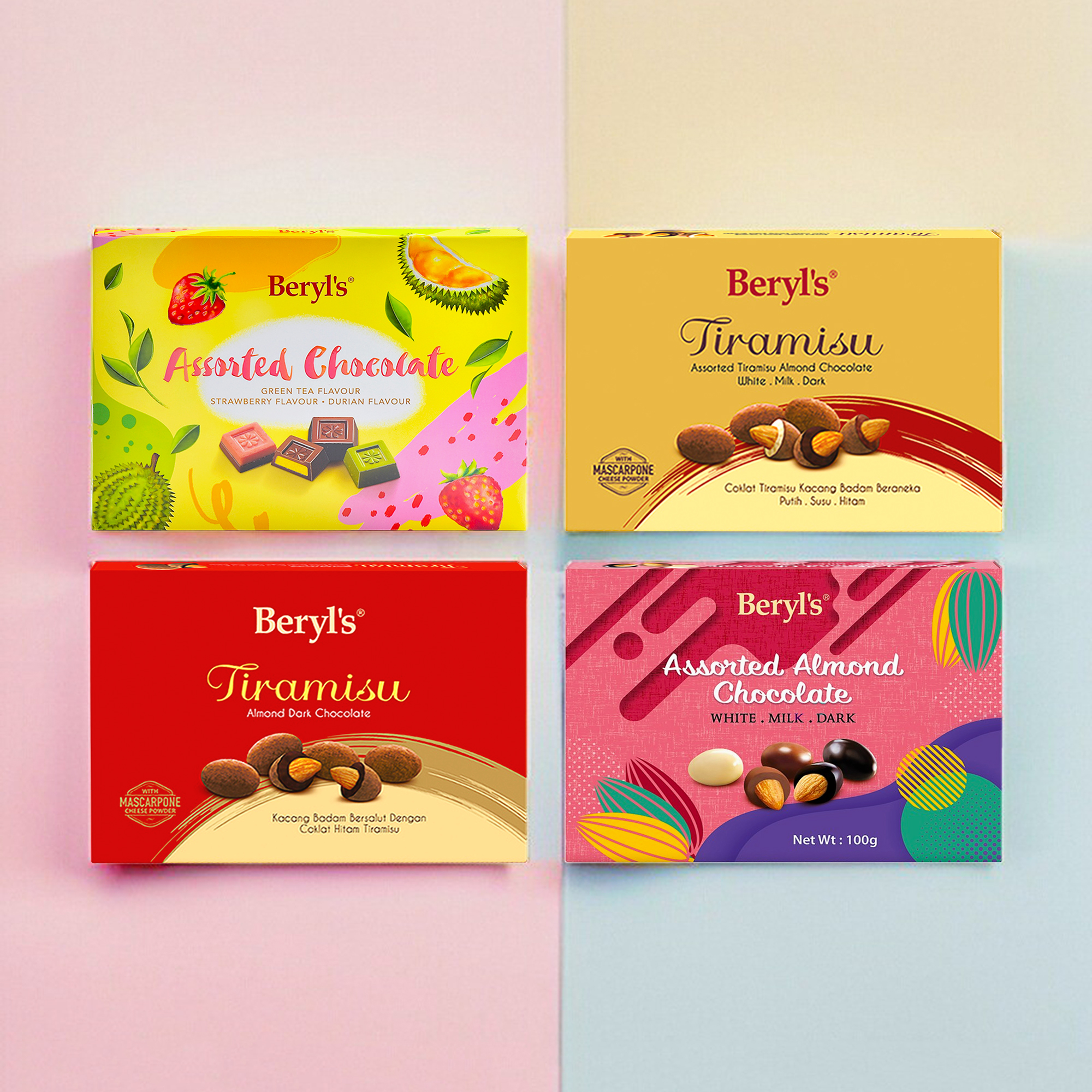 Beryl's巧克力榴莲味绿茶草莓味