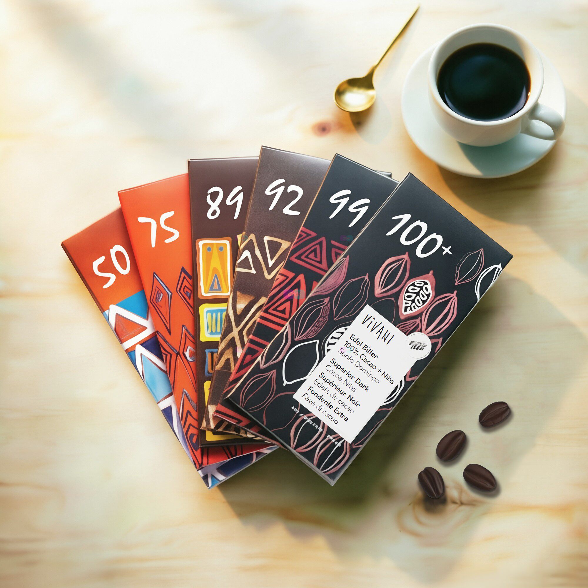 德国原装进口欧洲薇莉Vivani纯可可脂黑巧克力零食排块砖盒装