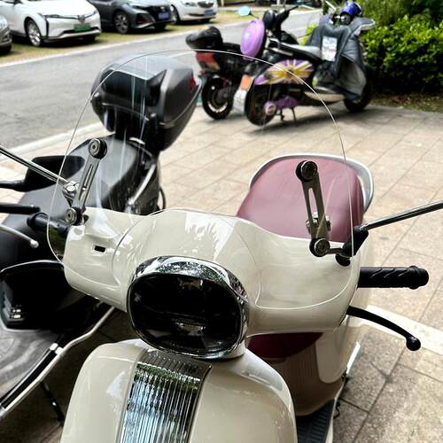 适用五羊本田NW F125改装风挡F125前挡风板玻璃复古防风板挡雨板