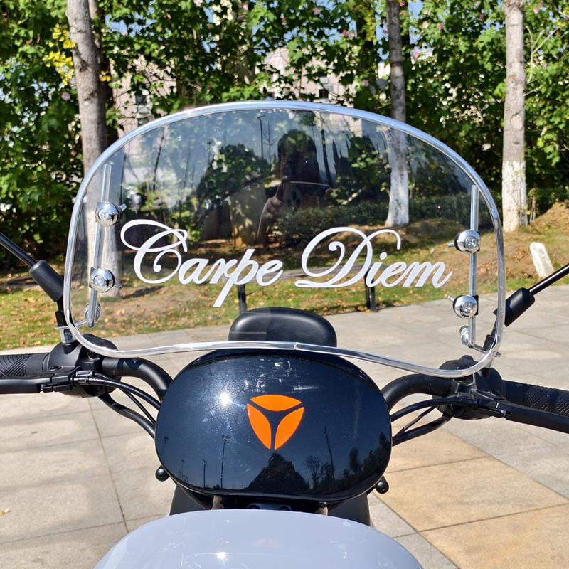 适用艾玛晴天台铃九号小牛电动车挡风板小型电瓶车前风挡复古装饰