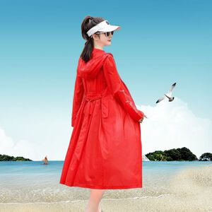 长款防晒风衣女连帽2026夏季新款薄款休闲开衫长外套宽松洋气舒适