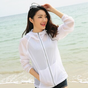 夏季防晒衣女沙滩海边宽松服轻薄学生短款外套韩版
