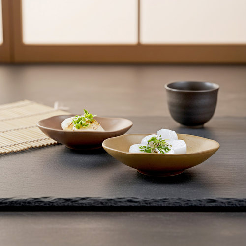 日式陶瓷碟子复古粗陶味碟