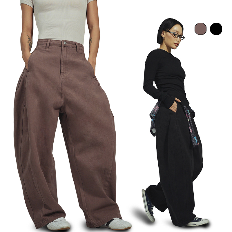 王润SOHANA2025新款2.0牛仔低裆辣妹复古香蕉镰刀裤廓形长裤