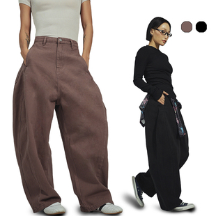 王润SOHANA2025新款2.0牛仔低裆辣妹复古香蕉镰刀裤廓形长裤