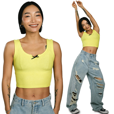 蝴蝶结露脐背心背心美式辣妹