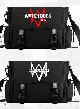2025PS4STEAM沙盒游戏周边看门狗大容量单肩包男女时尚潮流斜挎包