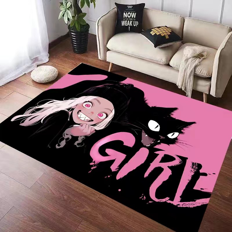 朋克风黑猫少女地毯卧室