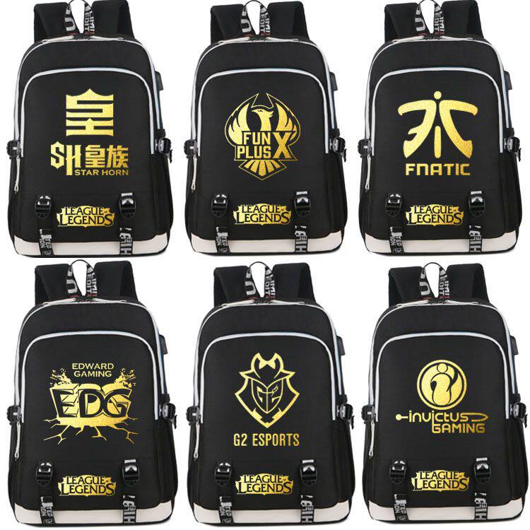 2024LOL烫金英雄联盟书包EDG IG RNG FPX 皇族战队中小学生背包双