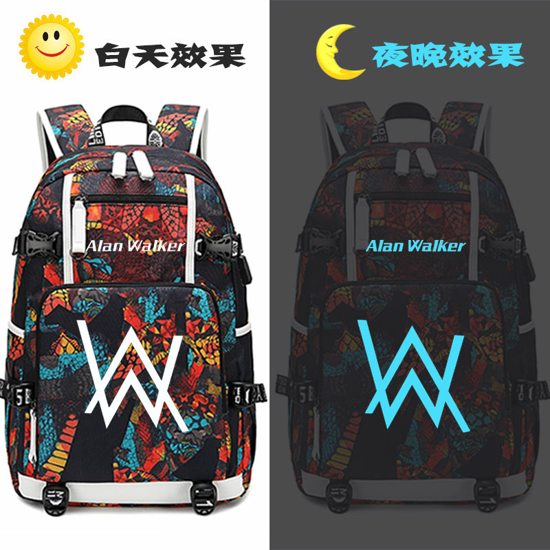 2024艾伦沃克书包walker同款双肩包背包男女alan 校园中学生韩版f