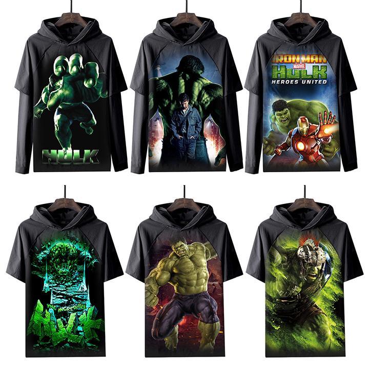 2024龙年绿巨人Hulk浩克HQ32长袖T恤夏款短袖连帽衣服电影周边儿