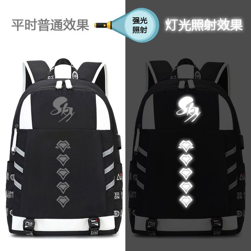 2024二次元手游光遇周边书包白鸟斗篷反光图案初高中学生双肩防水