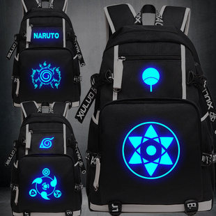 2025火影忍者动漫周边背包写轮眼鸣人宇智波鼬男女学生夜光书包双