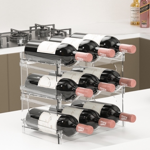 红酒架子置物架葡萄酒多层桌面餐边柜内冰箱放保温水杯子收纳架