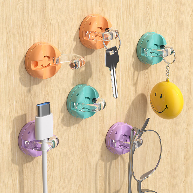 磁吸数据线固定器桌面理线器手机充电线收纳整理卡扣旋转插头挂钩