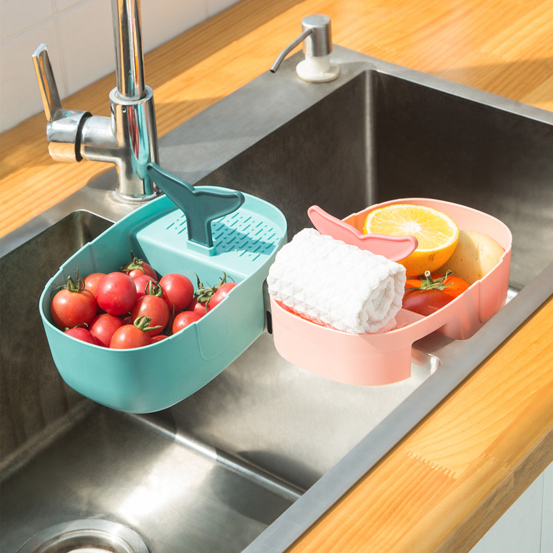 热销可挂式厨房水槽沥水篮剩饭剩菜残渣过滤神器过滤筐海绵抹布置