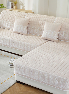 奶黄色沙发垫四季通用2026新款奶油风雪尼尔沙发套罩全盖全包定做