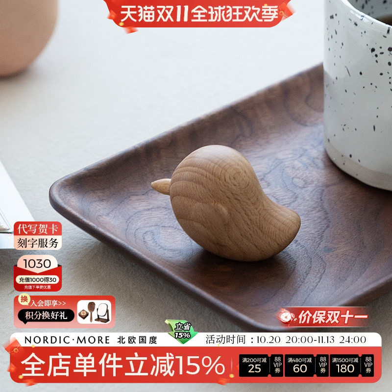 单只小肥啾3D立体构造可拆卸桌面实木摆件家居装饰品拍摄道具