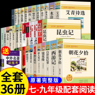 朝花夕拾和西游记 全套36册 鲁迅原著上册课外书初一7上书目推荐 三十六本名著 初中生阅读书籍中考36本十二本12老师 初中必读正版