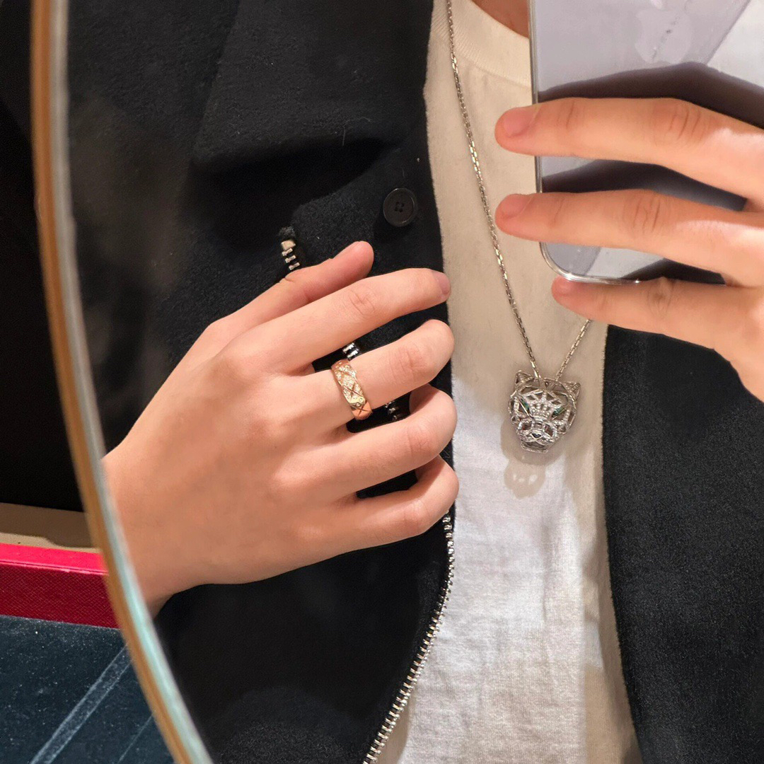 欧美镂空猎豹头项链不掉色男女高级感 卡家同款豹子头项链纯银925